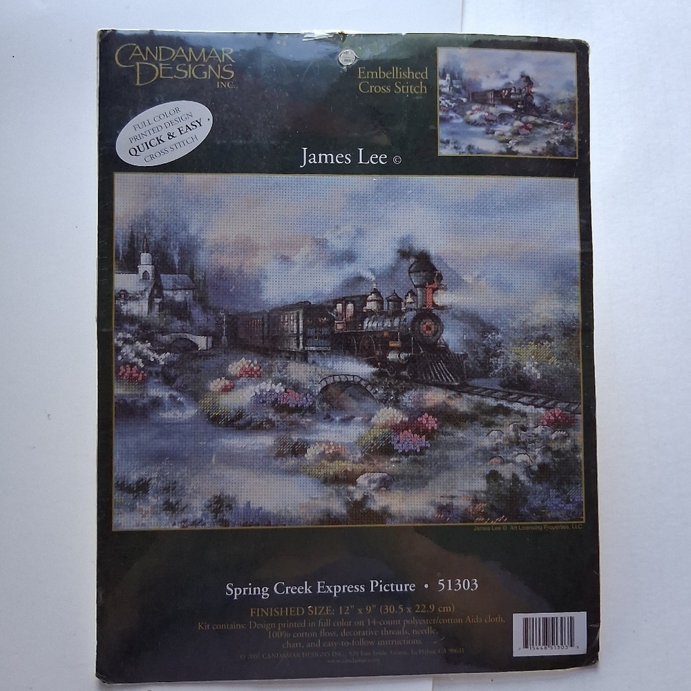Candamar Designs James Lee Spring Creek Express Picture 51303 Cross Stitch Kit